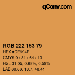 Color code: RGB 222 153 79 | qconv.com