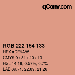 Color code: RGB 222 154 133 | qconv.com