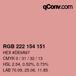 Color code: RGB 222 154 151 | qconv.com
