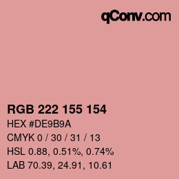 Color code: RGB 222 155 154 | qconv.com