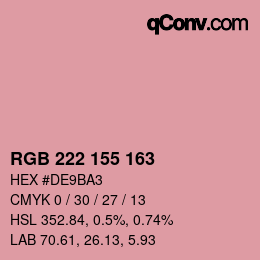 Color code: RGB 222 155 163 | qconv.com