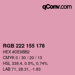 Farbcode: RGB 222 155 178 | qconv.com