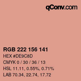 Color code: RGB 222 156 141 | qconv.com