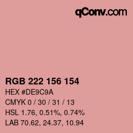 Color code: RGB 222 156 154 | qconv.com