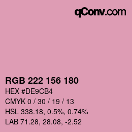 Farbcode: RGB 222 156 180 | qconv.com