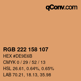 Color code: RGB 222 158 107 | qconv.com