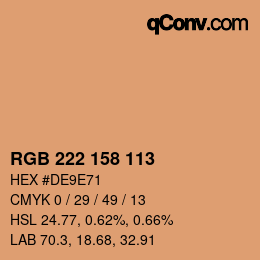 Color code: RGB 222 158 113 | qconv.com