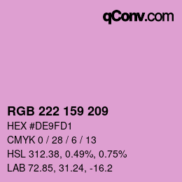 Color code: RGB 222 159 209 | qconv.com