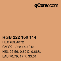 Color code: RGB 222 160 114 | qconv.com