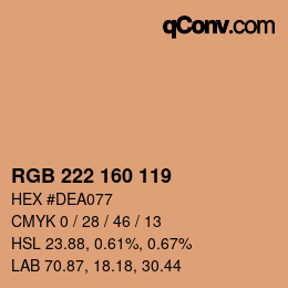 Color code: RGB 222 160 119 | qconv.com
