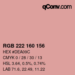Color code: RGB 222 160 156 | qconv.com
