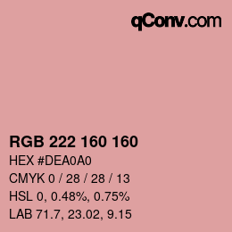 Color code: RGB 222 160 160 | qconv.com