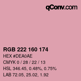 Color code: RGB 222 160 174 | qconv.com