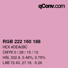 Color code: RGB 222 160 188 | qconv.com