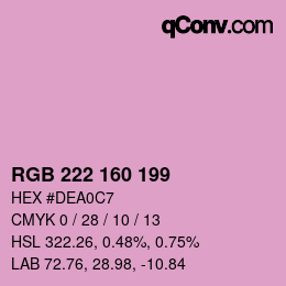 Color code: RGB 222 160 199 | qconv.com