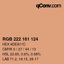 カラーコード: RGB 222 161 124 | qconv.com