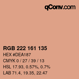 Color code: RGB 222 161 135 | qconv.com