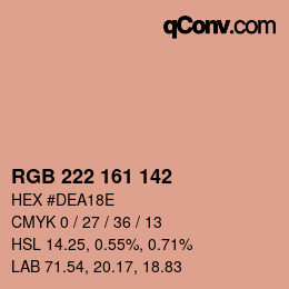 Farbcode: RGB 222 161 142 | qconv.com