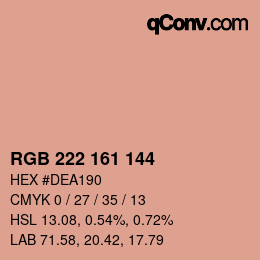 Color code: RGB 222 161 144 | qconv.com