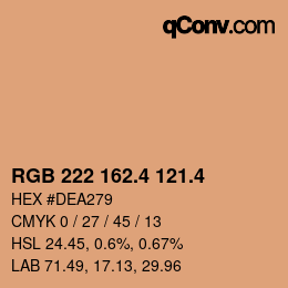カラーコード: RGB 222 162.4 121.4 | qconv.com