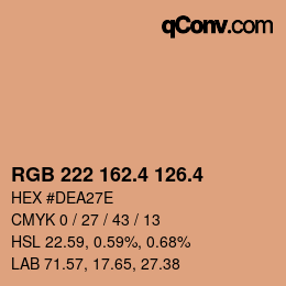 カラーコード: RGB 222 162.4 126.4 | qconv.com