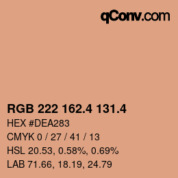 カラーコード: RGB 222 162.4 131.4 | qconv.com