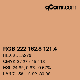 カラーコード: RGB 222 162.8 121.4 | qconv.com