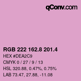 カラーコード: RGB 222 162.8 201.4 | qconv.com