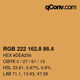 カラーコード: RGB 222 162.8 86.4 | qconv.com