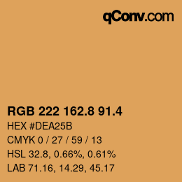 カラーコード: RGB 222 162.8 91.4 | qconv.com