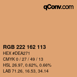 Color code: RGB 222 162 113 | qconv.com