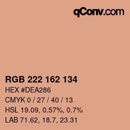 Color code: RGB 222 162 134 | qconv.com