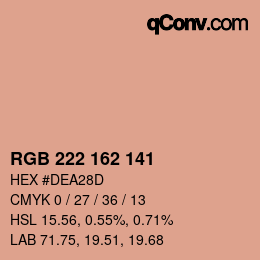 Color code: RGB 222 162 141 | qconv.com