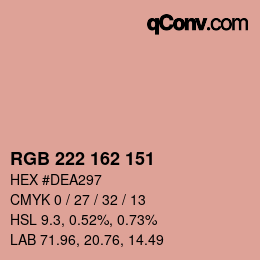 Farbcode: RGB 222 162 151 | qconv.com