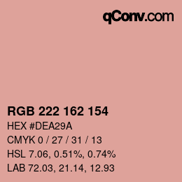 Color code: RGB 222 162 154 | qconv.com
