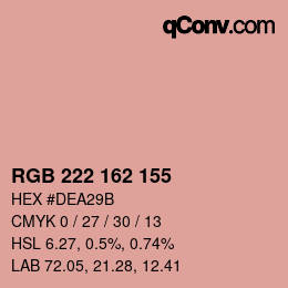 Color code: RGB 222 162 155 | qconv.com