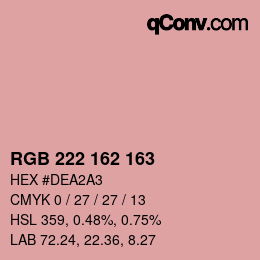 Color code: RGB 222 162 163 | qconv.com