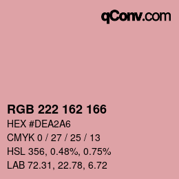 Color code: RGB 222 162 166 | qconv.com