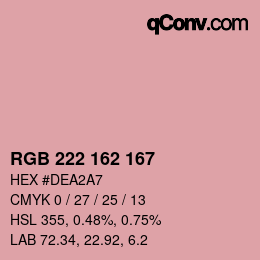 Color code: RGB 222 162 167 | qconv.com