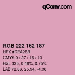 Color code: RGB 222 162 187 | qconv.com