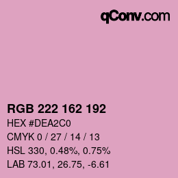 Color code: RGB 222 162 192 | qconv.com