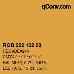 Color code: RGB 222 162 68 | qconv.com
