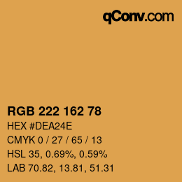 Color code: RGB 222 162 78 | qconv.com