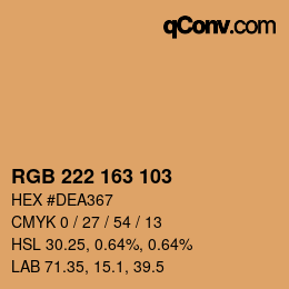 Color code: RGB 222 163 103 | qconv.com