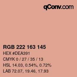 Color code: RGB 222 163 145 | qconv.com