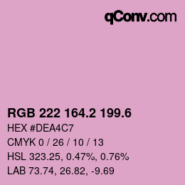 カラーコード: RGB 222 164.2 199.6 | qconv.com