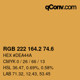 カラーコード: RGB 222 164.2 74.6 | qconv.com