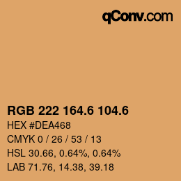 カラーコード: RGB 222 164.6 104.6 | qconv.com