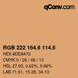カラーコード: RGB 222 164.6 114.6 | qconv.com