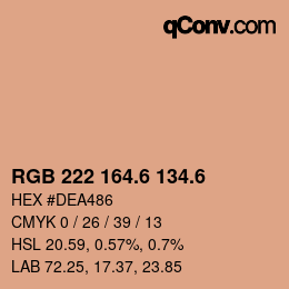 カラーコード: RGB 222 164.6 134.6 | qconv.com